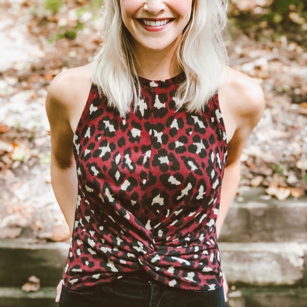Susie Leopard Knot Tank